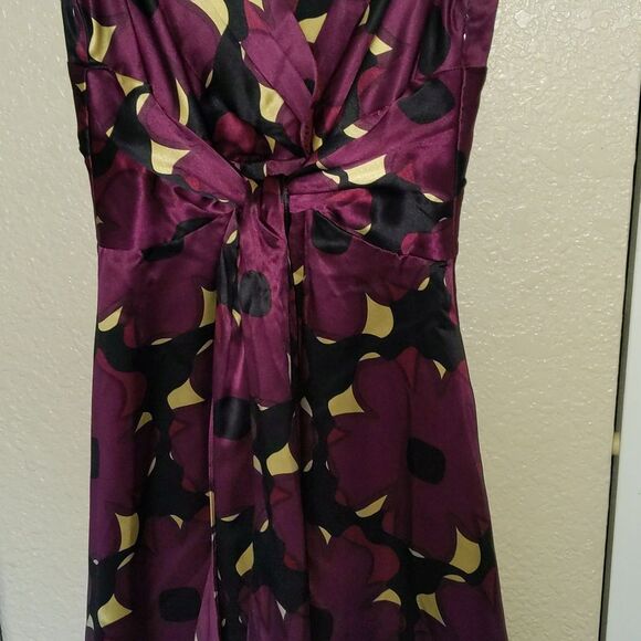 Cynthia Steffe 100% Silk Dress Fit and Flare Purple Bow 2 - Picture 6 of 8